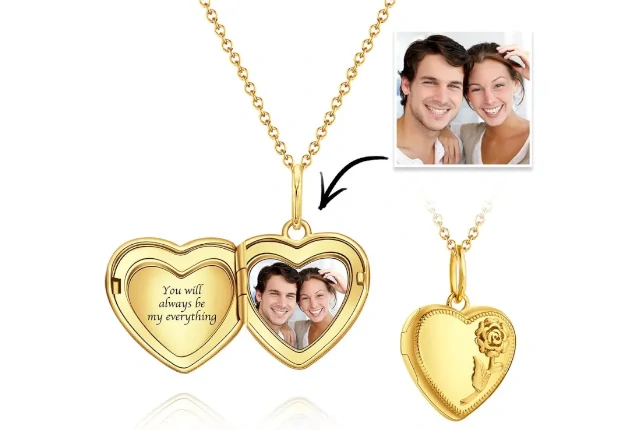 Collar-con-Medallon-Personalizados Ideas de Aniversario de Novios - Collar con Medallon Personalizado