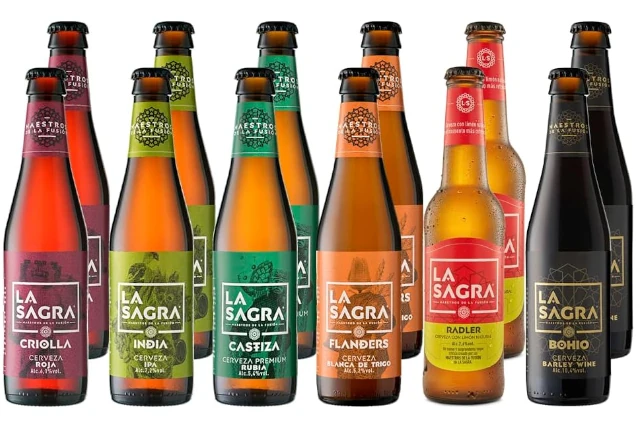 La Sagra Pack Regalo de 12 Cervezas Artesanales 6 Estilos 330ml
