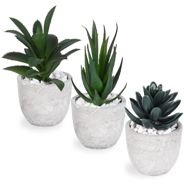 Ulikey 3 Piezas Plantas Suculentas Artificiales con Macetas