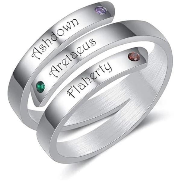 kaululu Anillo Mujer Personalizado con Nombre 